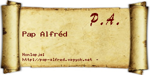 Pap Alfréd névjegykártya